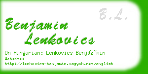 benjamin lenkovics business card
